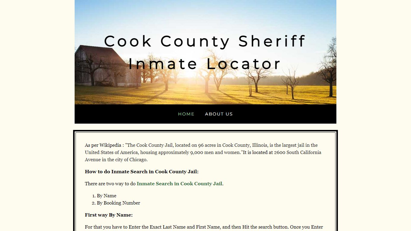 Cook County Sheriff Inmate Locator
