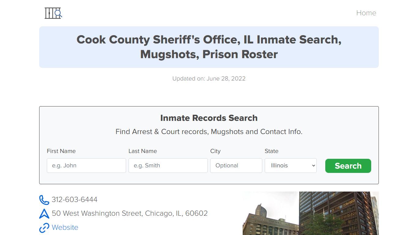 Cook County Sheriff's Office, IL Inmate Search, Mugshots, Prison Roster ...